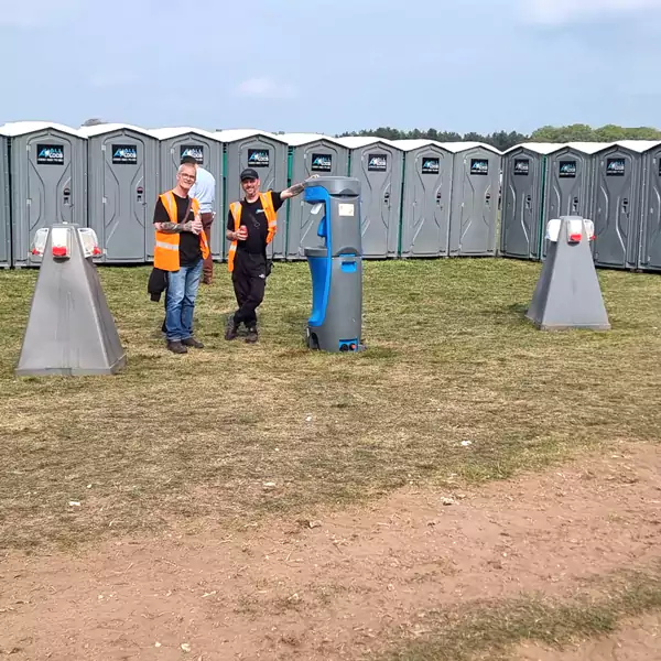 portable toilets at game fair
