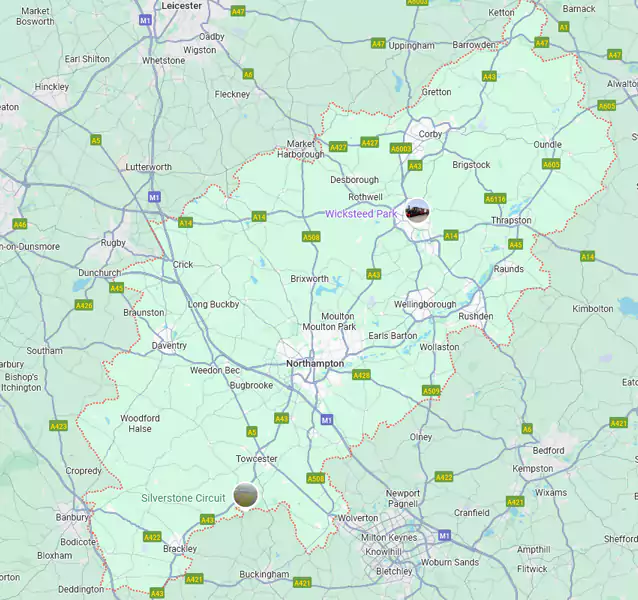 A Star All Solutions portable toilet hire in Northamptonshire toilet hire northamptonshire map