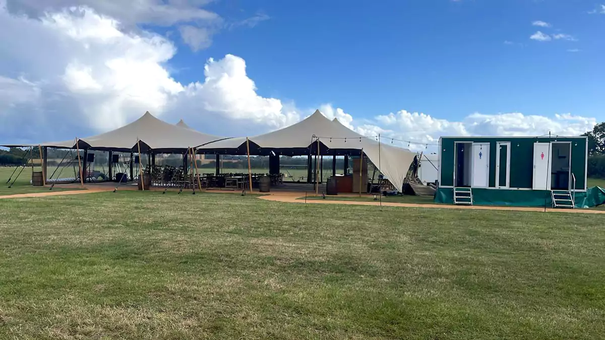 Luxury Toilet Trailer Hire 1 vip luxury toilet trailer hire with marquee at private event